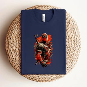 Deadpool T-Shirt Design, Retro Comic Mercenary Graphic, Grunge Antihero Vector Art, Comic Book Lover Gift Shirt, Deadpool, Marvel bild 4