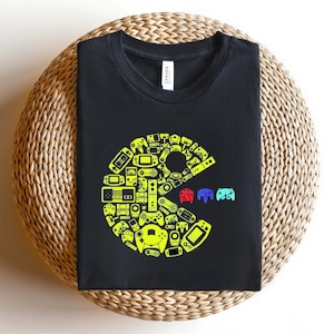 Retro Gamer T-Shirt | Arcade Video Game Controller Tee | Classic Console Graphic | 80s 90s Nostalgia Apparel | Pacman, Pac-man, Pac man