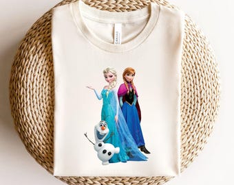 Elsa and Anna Shirt, Frozen Family T-shirt, Cute Olaf Tee, Frozen Birthday Gift, Princess Elsa ShirFrozen, Elsa, Anna, Kristoff, Olaf, Sven
