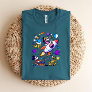 Mickey and Friends Space Adventure Shirt - Retro Disney Galaxy Tee - Mickey Mouse Rocket Ship T-Shirt - Astronaut Mickey Donald Pluto Gift
