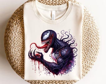 Camiseta de antihéroe oscuro, camiseta de simbionte monstruoso, camiseta gráfica de cómic, top de criatura alienígena gótica, atrevida, Venom, ruda, Marvel, Vengadores