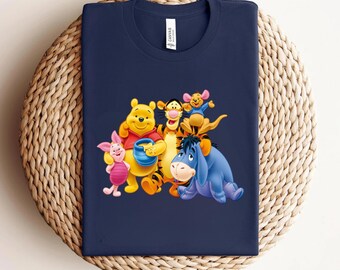 Winnie the Pooh Shirt Cute Tigger T-Shirt Piglet Eeyore Winnie the Pooh, Piglet, Tigger, Eeyore, Rabbit, Owl, Kanga, RooChristopher Robin