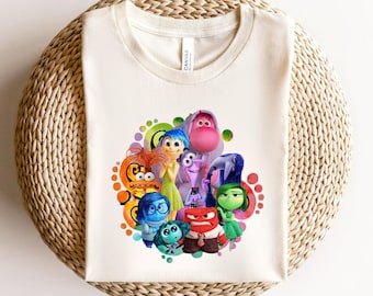 Inside Out  Shirt, Disney Pixar Emotions T-Shirt, Joy Sadness Anger Graphic Tee, Anxiety Ennui Disgust Top, Cute Movie Characters Gift