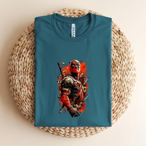 Deadpool T-Shirt Design, Retro Comic Mercenary Graphic, Grunge Antihero Vector Art, Comic Book Lover Gift Shirt, Deadpool, Marvel bild 2