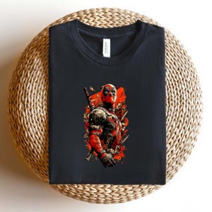 Deadpool T-Shirt Design, Retro Comic Mercenary Graphic, Grunge Antihero Vector Art, Comic Book Lover Gift Shirt, Deadpool, Marvel bild 3