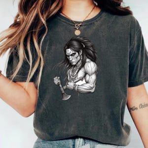 Native American Warrior Shirt, Tomahawk Axe Graphic Tee, Indigenous Pride T-shirt, Tribal Brave Art, Mens Western Apparel, History Buff Gift