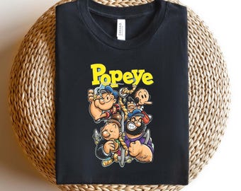 Popeye vs Bluto Shirt, Retro Sailor Challenge T-Shirt, Vintage Cartoon Tee, Funny Arm Wrestling Tshirt, Olive Oyl, Bluto / Brutus