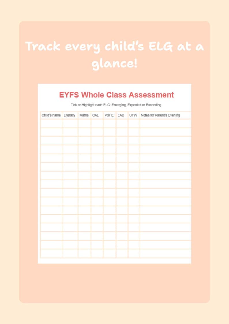 EYFS Parents Evening Forms Pack – Early Years Assessment Tracker ...