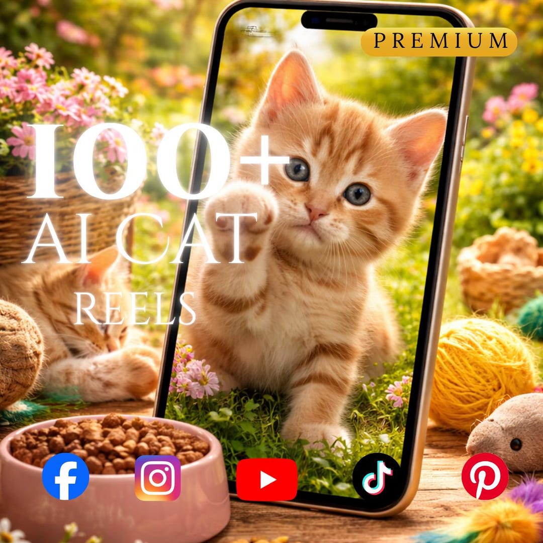 100+ AI Cat Reels Bundle | Viral Cute Kitten Videos for Tiktok ...