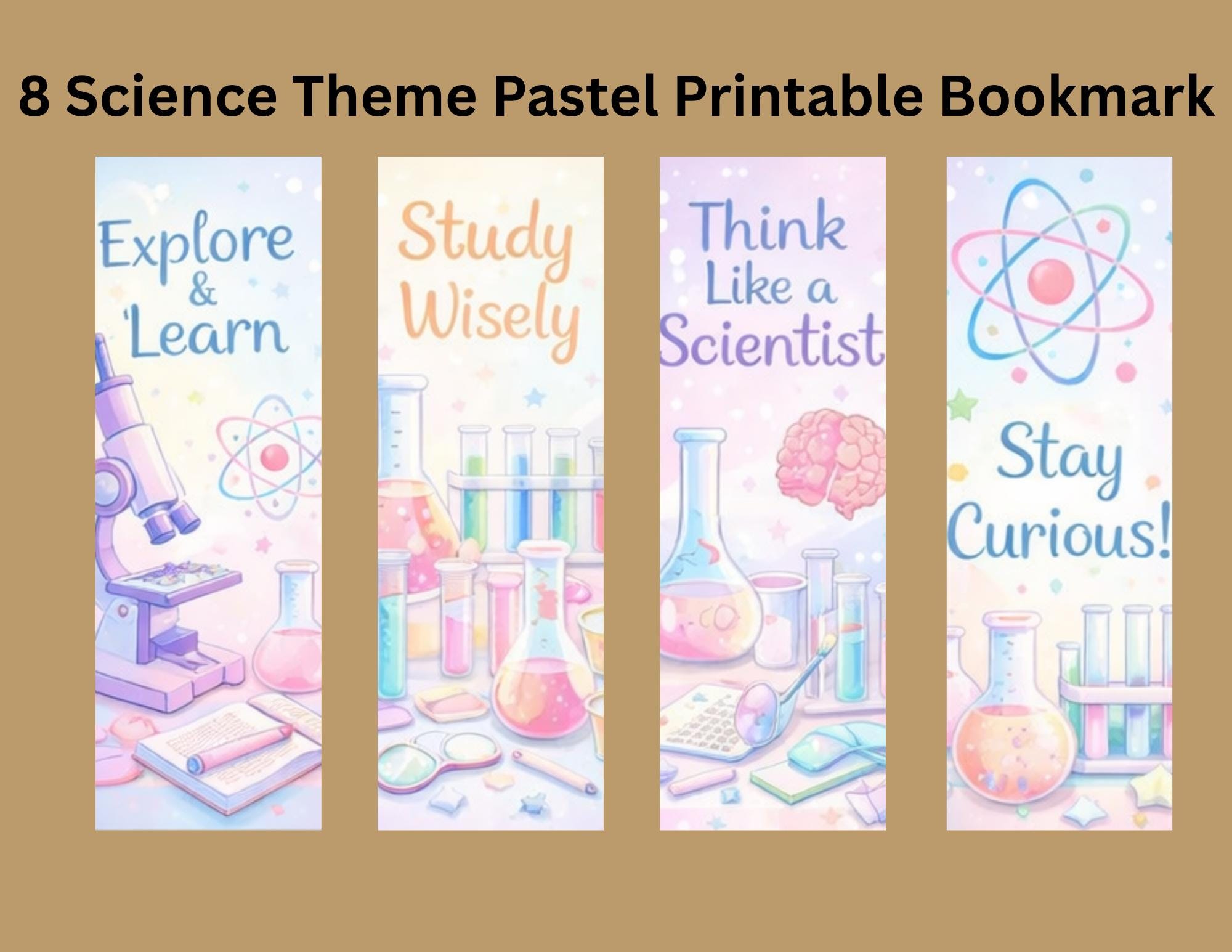 Pastel Science Theme Study Motivational Bookmark Printable, Download ...