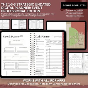Event Pro Digital Planner Modern Terracotta Hyperlinked Strategic System GoodNotes Notability iPad Tablet Professional Execution Framework