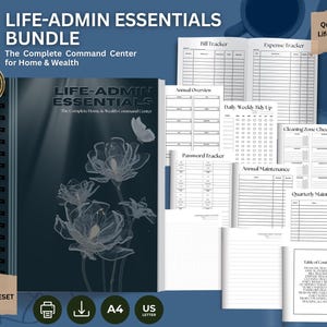 Dark Life-beheerdersbundel | Niet-gedateerde Deep Azure-editie | Commandocentrum voor Thuis en Rijkdom | Strategisch resetsysteem met 6 hoofdstukken | Afdrukbare pdf