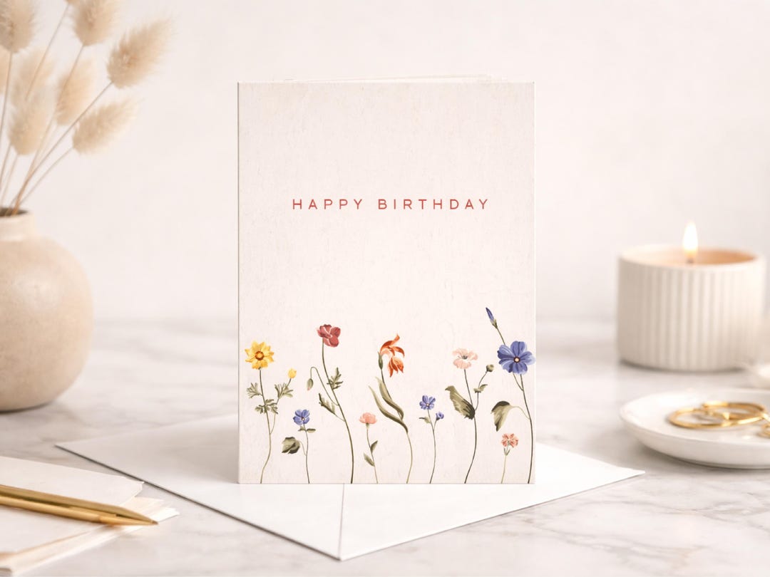 Wildflower Birthday Card – Printable Instant Download - Etsy