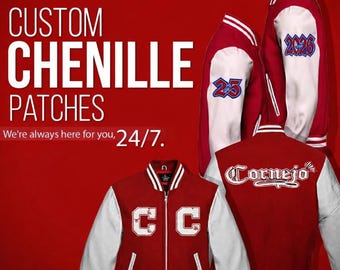 Chaqueta Parche de chenilla en la espalda