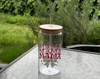 Mama Glasdose | Mama Tasse | Eiskaffeeglas | Geschenk | Ästhetische Glastasse | Muttertagsgeschenk