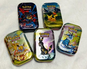 Tin Box Pokemon Random, boîte en fer blanc vide pour le stockage, boîte