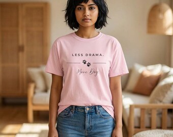 Less Drama More Dog T-shirt | Life Is Good Dog Lover Tee