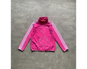 Vintage Adidas Originals Pink White Zip up Jacket / Trefoil