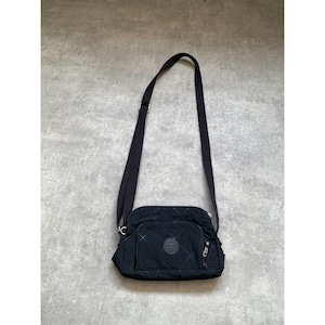 Women's Kipling Black Quilted Nylon Crossbody Bag Small Front Zip Pocket Adjustable Strap