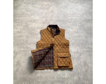 Oxford Blue made in England waxed womens vest sleeveless size 40 - 42 brown