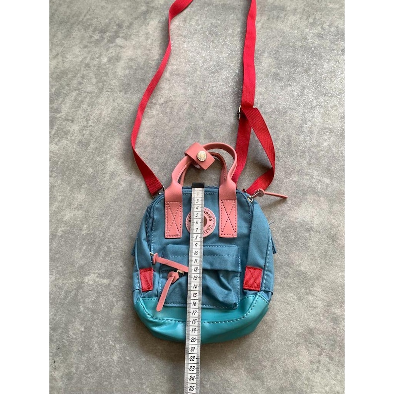 Unisex Acne Studios x Fjällräven Kånken Micro Blå Rosa Röd Axelremsväska Återvunnen Polyester Justerbar Rem Liten Axelrem bild 3