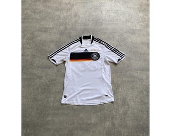 Herr Adidas Tyskland Fotbollströja Vit Svart Gomez 32 Polyester Kortärmad