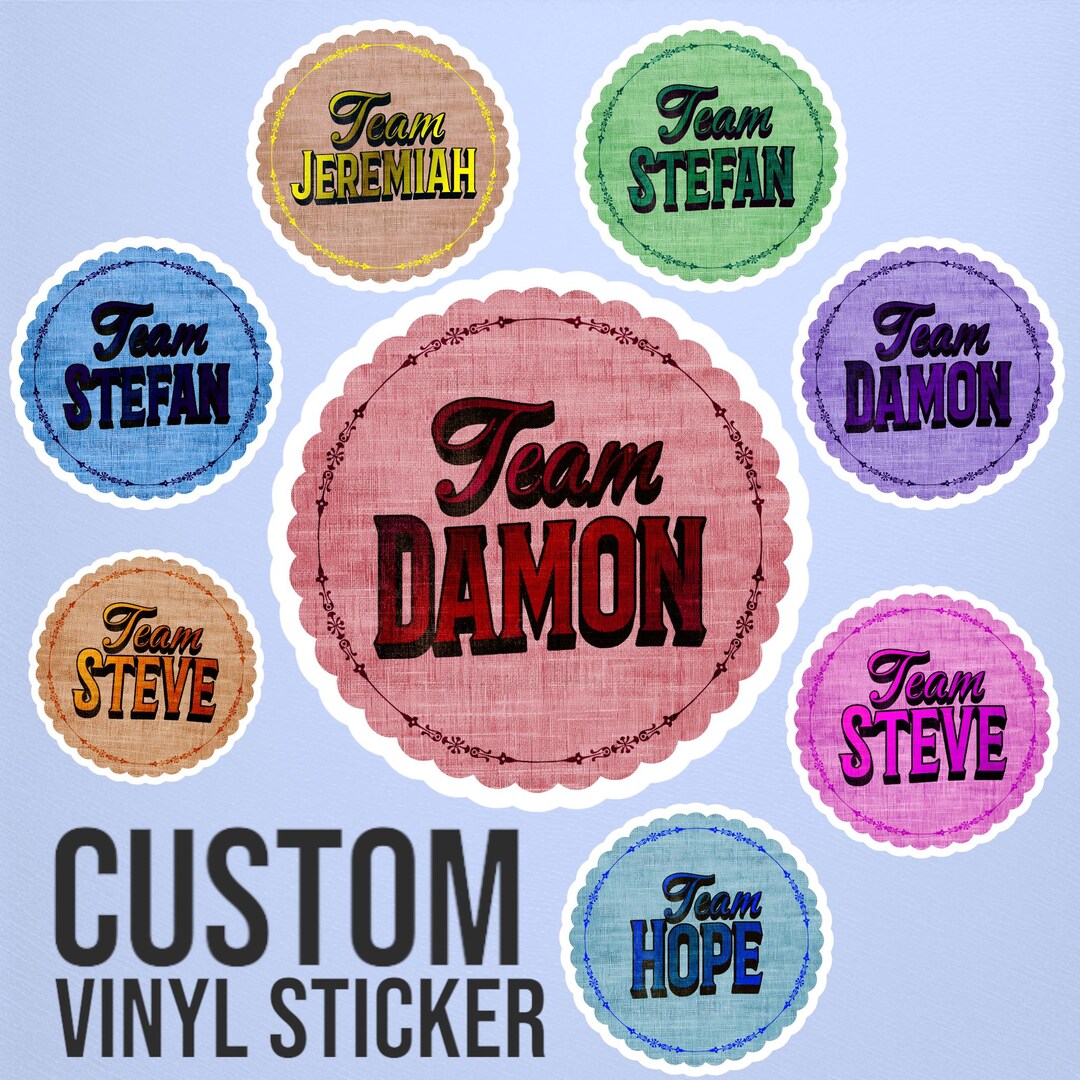 Team Name Graphics Custom Team Name Vinyl Sticker – Personalized Scalloped Decal ...