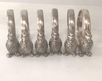 Vintage Silver-Plated Duck Napkin Rings – Set of 6 by Silea France