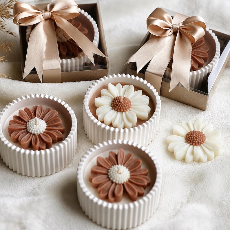 Heart shaped candles in a gift box