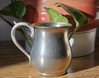 Miniature Queen Holland Pewter Creamer, KMD Tiel Dutch Metalware, Small 2.5" Pitcher