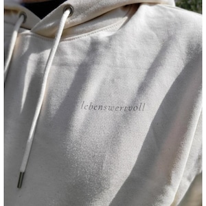 Organic hoodie with back print | Statement hoodie for a better life | Hoodie with meaning | Sustainable unisex hoodie | Gift with depth image 4