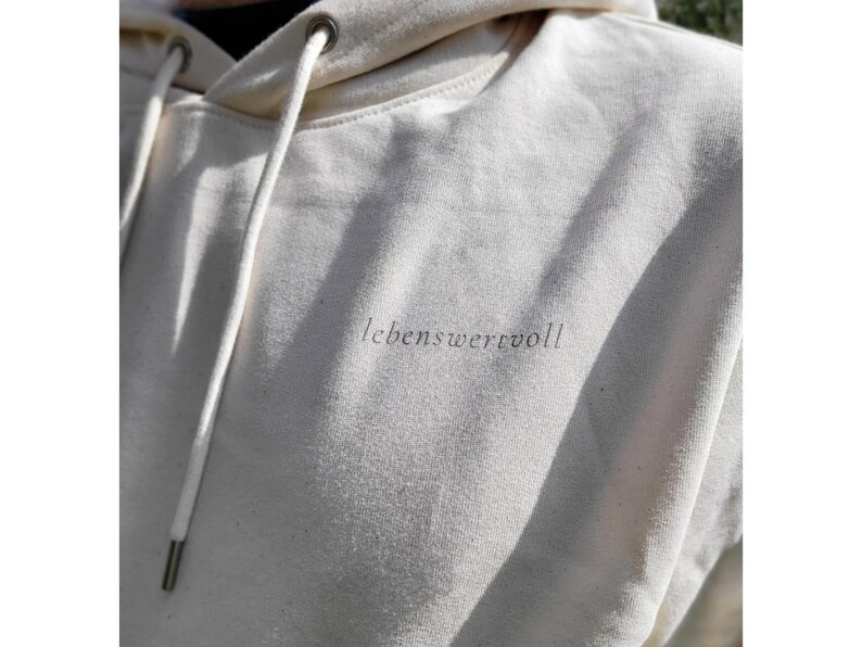 Organic hoodie with back print | Statement hoodie for a better life | Hoodie with meaning | Sustainable unisex hoodie | Gift with depth image 4