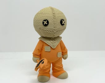 Sam Trick 'r Treat Figur | Halloween Horror Sammelfigur | Kürbis Candy Bag Charakter | Gruseliges Dekor | Horror Fan Geschenk