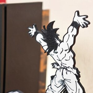Anime Power Scene Bookend | Manga Cliff Pose Book Holder | Action Shelf Decor | Geek Gift for Anime Lovers image 6