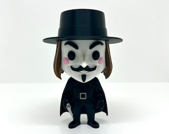 V wie Vendetta Figur | Guy Fawkes Sammel Figur | Anonyme Maske Statue | Film inspiriert Dekor | Geek Fan Geschenk
