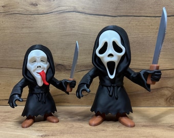 Ghostface Figuren-Set | Screme Horror Sammelfiguren | Lustige und klassische Ghostface-Statuen | Horror Dekor | Fan Geschenk