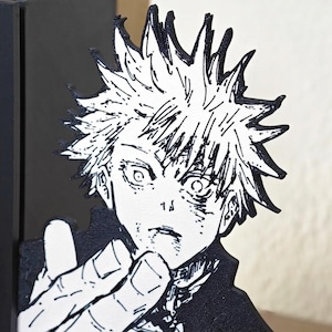 Anime Power User Bookend | Manga Inspired Book Holder | Modern Shelf Decor for Anime Fans image 3