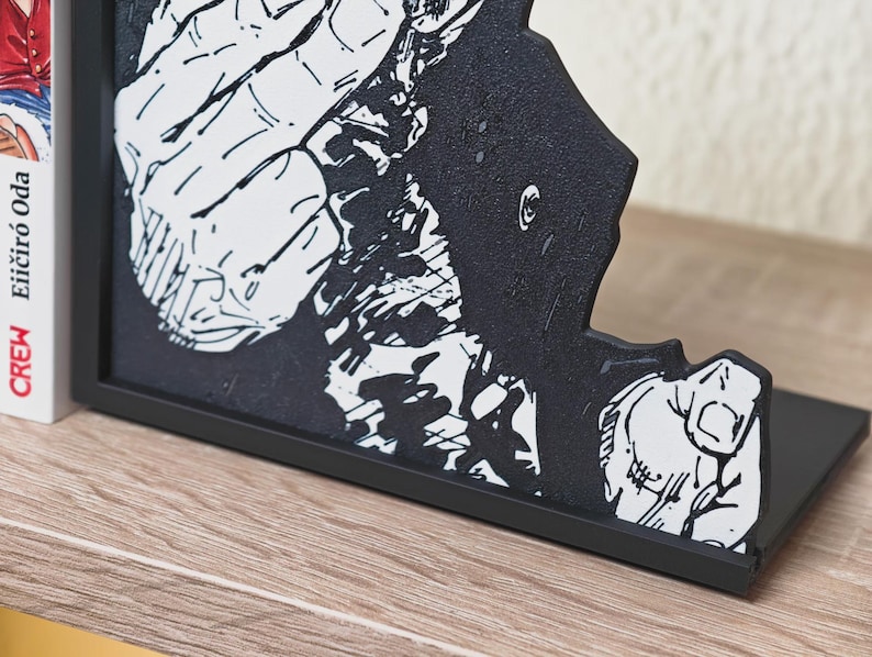 Anime Power User Bookend | Manga Inspired Book Holder | Modern Shelf Decor for Anime Fans image 6
