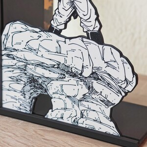 Anime Power Scene Bookend | Manga Cliff Pose Book Holder | Action Shelf Decor | Geek Gift for Anime Lovers image 4
