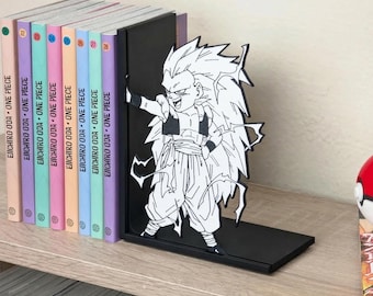 Spiky Hair Anime Buchstütze | Manga inspirierter Buchhalter | Stilvolles Regal Dekor für Anime Fans