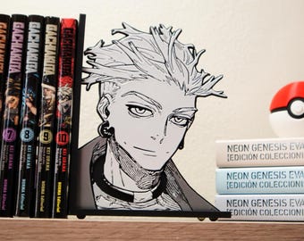 Anime Portrait Buchstütze | Manga inspirierter Buchhalter | Stilvolles Regal Dekor für Anime Fans