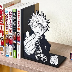 Anime Power User Bookend | Manga Inspired Book Holder | Modern Shelf Decor for Anime Fans image 4