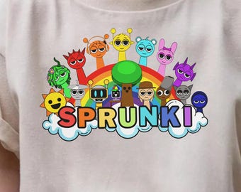 Sprunki Rainbow Kids Tee, Sprunki Fan Tee, Sprunki Game, Sprunki Fan Merch, Roblox Cool Game Tee