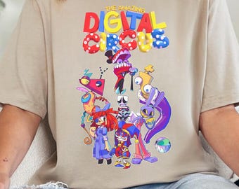 The Amazing Digital Circus T-shirt, Cute Circus Fan Gift Hoodie, TADC Jax Pomni Characters Shirt, Gift Birthday for Boy Girl