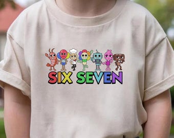 Six Seven Dandy's World Shirt, Youth Gaming Shirt, Game Cartoon Shirt, Sprunki Shirt, Toddler Gamer Shirt