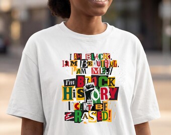 Camiseta Juneteenth de una empresa propiedad de personas negras | Camiseta Juneteenth de 1865: Libertad Resiliente para Mujeres y Hombres | Celebra Juneteenth 2026, Camiseta con Collage de Historia Negra