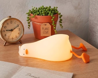 Existential Crisis Duck Lamp, Cute Squishy Duck Night Light, Rechargeable Touch Lamp, Funny Dorm Room Decor Gift