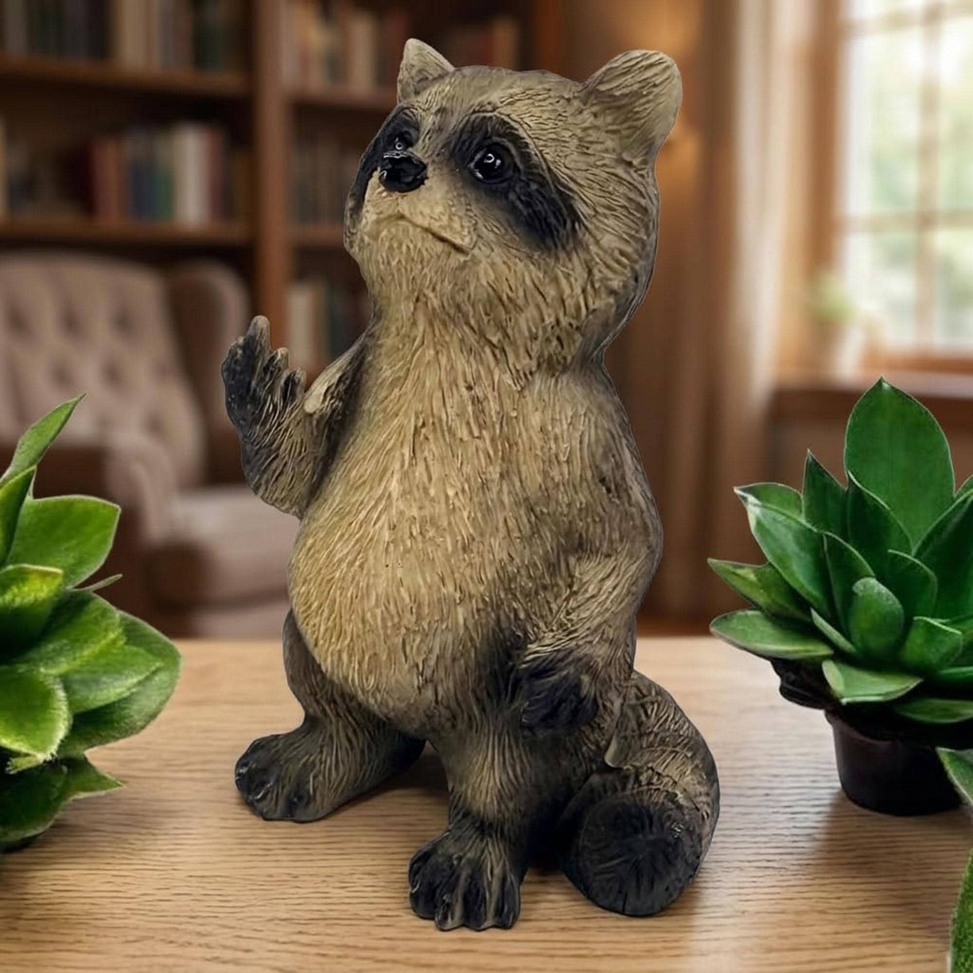 Top Brass Rude Raccoon Figurine – Funny Middle Finger Raccoon