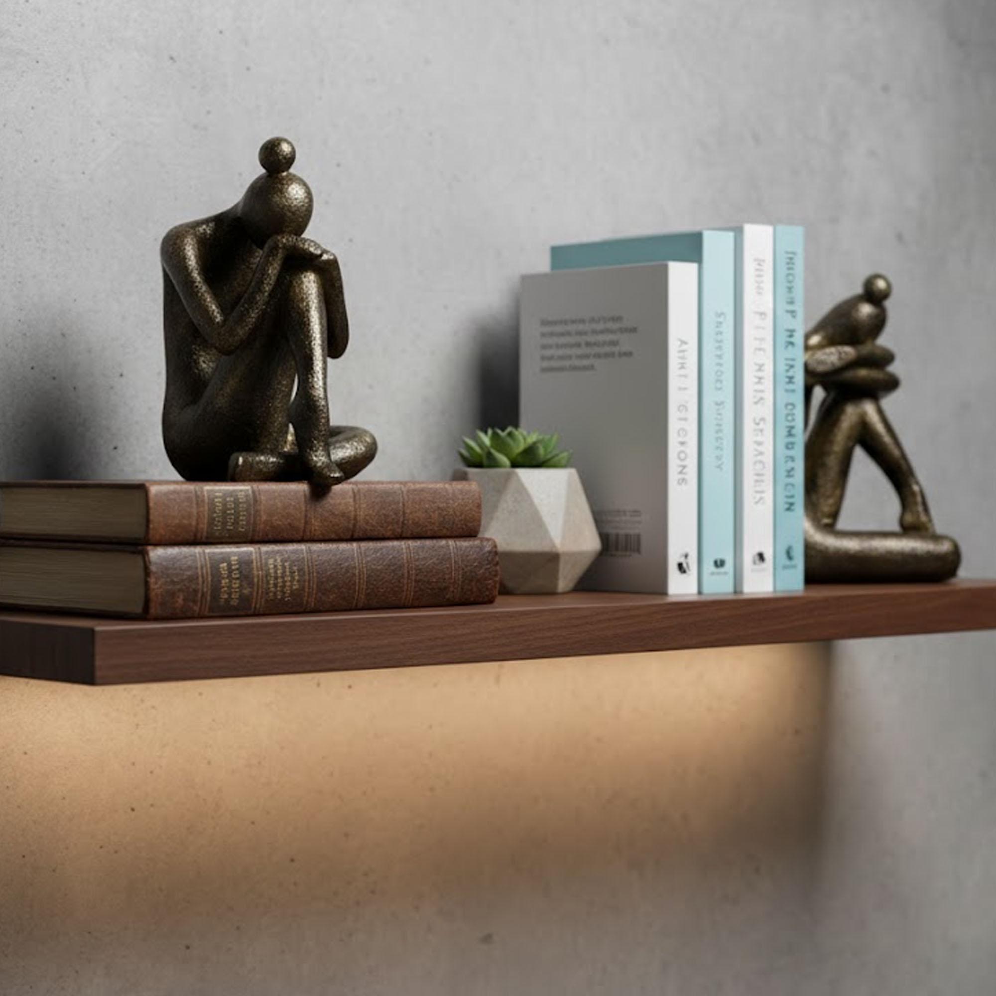 Modern Resin Bookends - Abstract Couple Figurines, Minimalist Shelf ...
