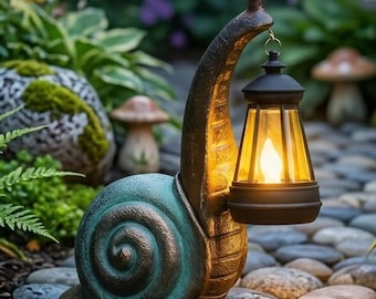 Solar Snail Garden Light, Outdoor Solar Garden Decor, Snail Yard Figurine, Patio Lawn Porch Decoration, Solar Powered Garden Statue